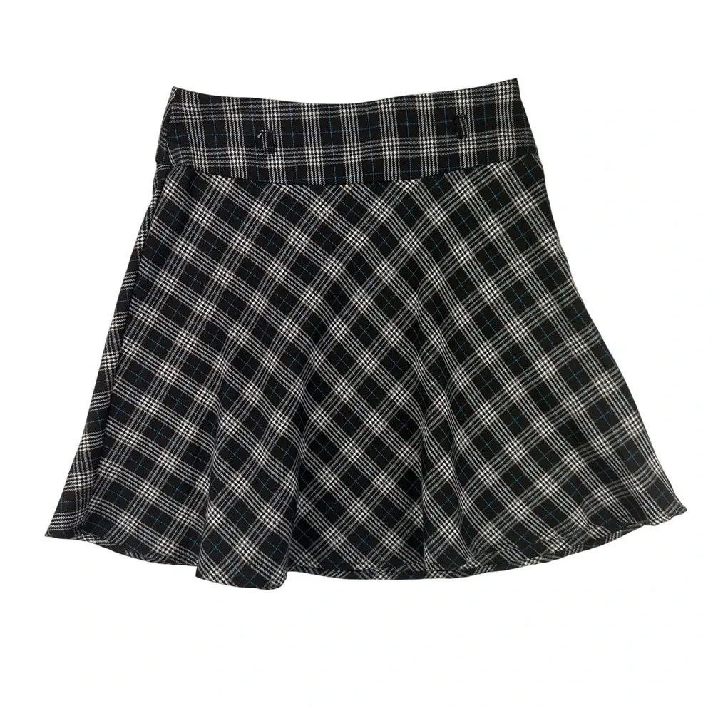 Joey B Skirt Womens 12 Brown Plaid Skater Mini High Rise Preppy Dark‎ Academia